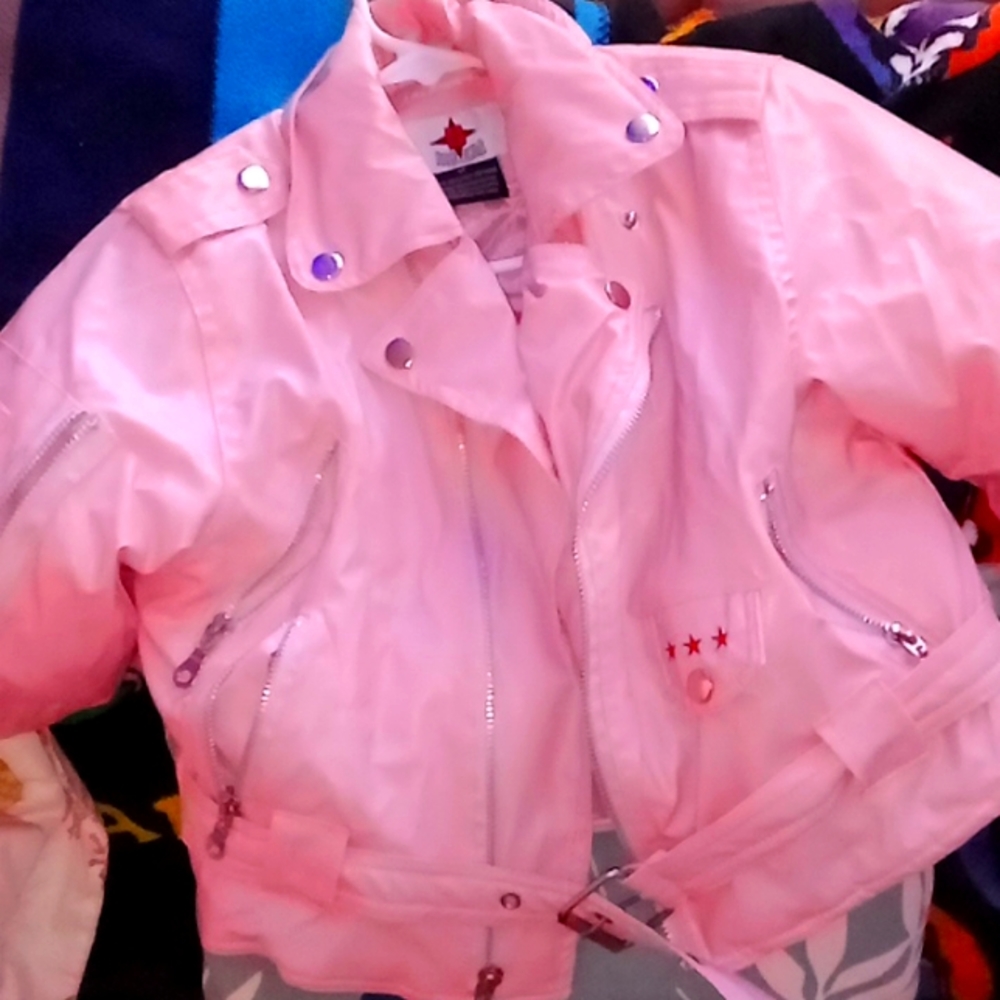 Cute 6T little girls pink biker jacket